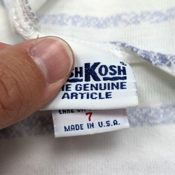 Vintage Oshkosh B'gosh Tank Top Boys Size 6 White Stripe Racerback Top - Picture 3 of 3